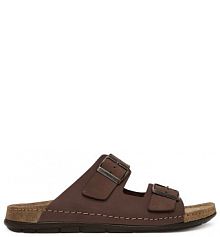 Klapki Scholl brązowe męskie 