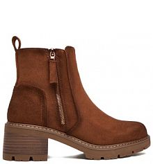 Botki na słupku Clara Barson brązowe 