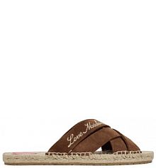 Klapki LOVE MOSCHINO brązowe damskie 