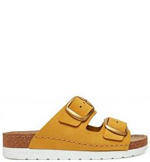 Klapki Dr. Brinkmann żółte damskie 