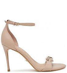 Sandały na szpilce Guess beżowe 