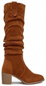 Kozaki na obcasie DeeZee brązowe 