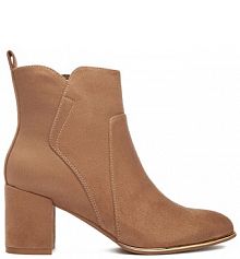 Botki na słupku JENNY beżowe 