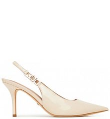 Sandały na szpilce Guess beżowe 