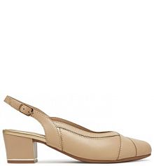 Sandały na słupku Lasocki beżowe 