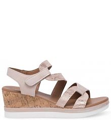 Sandały na koturnie Clara Barson różowe 