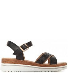 Sandały na koturnie Clara Barson czarne 