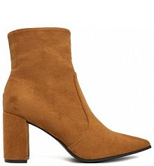 Botki na słupku JENNY brązowe 