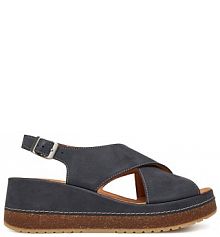 Sandały na koturnie Clarks granatowe 