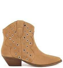 Botki na słupku Badura beżowe 