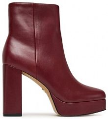 Botki na słupku Aldo bordowy 