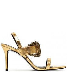 Sandały na szpilce Versace Jeans Couture złote 