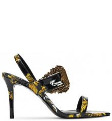 Sandały na szpilce Versace Jeans Couture czarne 