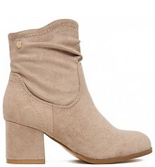 Botki na słupku JENNY beżowe 
