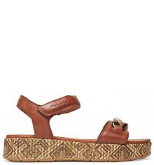 Sandały na koturnie Tamaris brązowe 