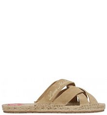 Klapki LOVE MOSCHINO beżowe damskie 