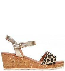 Sandały na koturnie Marco Tozzi beżowe 