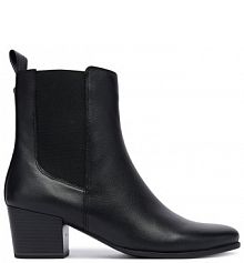 Botki na słupku Caprice czarne 
