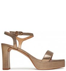 Sandały na słupku Unisa złote 