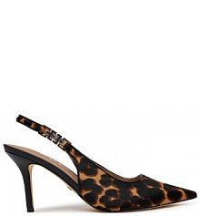 Sandały na szpilce Guess brązowe 