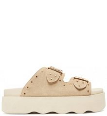 Klapki Scholl beżowe damskie 