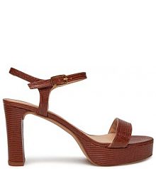 Sandały na słupku Unisa brązowe 