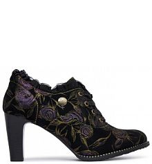 Półbuty na obcasie Laura Vita czarne damskie 