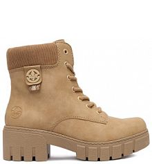 Botki na słupku Rieker beżowe 