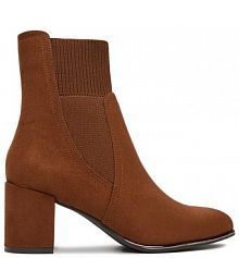 Botki na słupku JENNY brązowe 