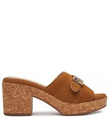 Klapki Scholl brązowe damskie 