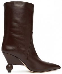 Botki na szpilce Weekend Max Mara brązowe 