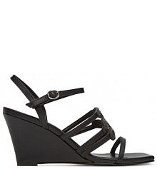 Sandały na koturnie KARL LAGERFELD czarne 