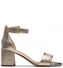 Sandały na słupku Clarks złote 