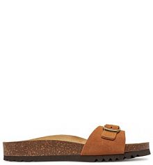 Klapki Scholl brązowe damskie 