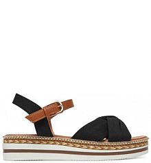 Sandały na koturnie Clara Barson czarne 