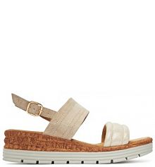 Sandały na koturnie s.Oliver beżowe 