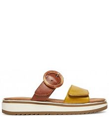 Klapki Marco Tozzi zielone damskie 