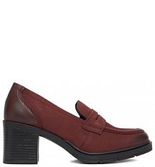 Półbuty na obcasie Lasocki bordowy damskie 