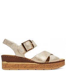 Sandały na koturnie Rieker beżowe 