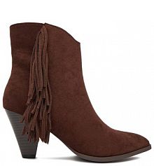 Botki na słupku DeeZee brązowe 