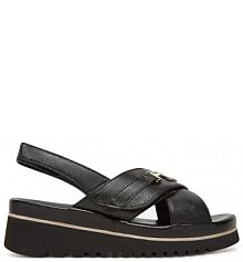 Sandały na koturnie Ara czarne 