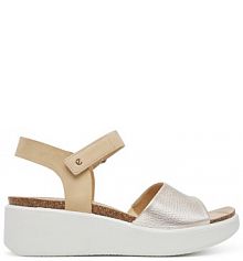 Sandały na koturnie ECCO złote 