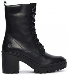 Botki na słupku Fly London czarne 