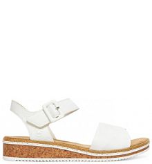 Sandały na koturnie Rieker białe 
