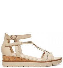 Sandały na koturnie Tamaris beżowe 