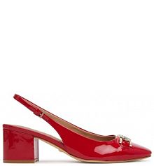 Sandały na słupku Guess czerwone 