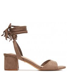 Sandały na słupku DeeZee brązowe 