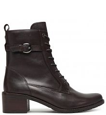 Botki na słupku Caprice brązowe 