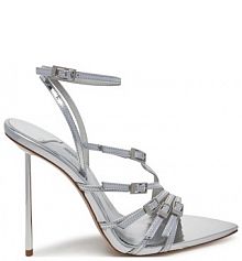 Sandały na szpilce Le Silla srebrne 