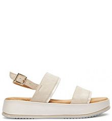 Sandały na koturnie s.Oliver beżowe 